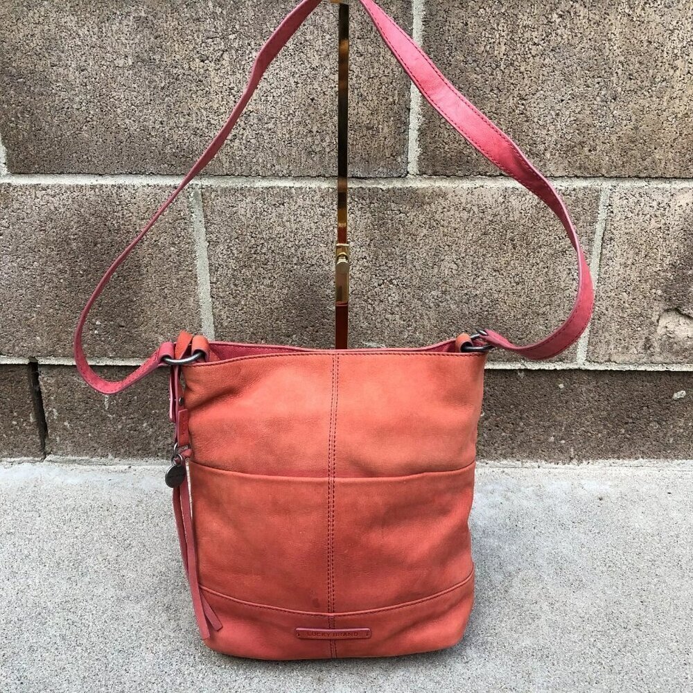 LUCKY BRAND Crossbody Purse Women's Orange Shoulder Bag Hobo